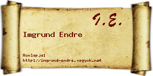 Imgrund Endre névjegykártya
